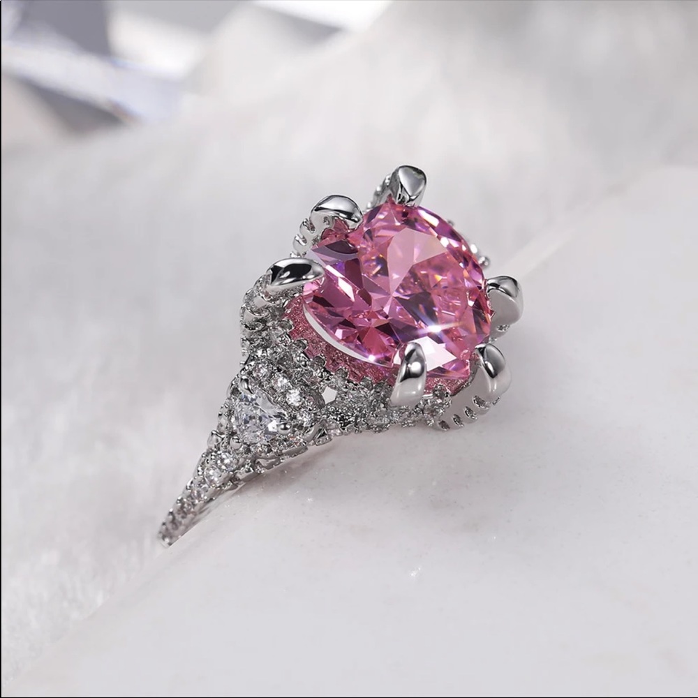 New 925 Silver Lovely Heart Sapphire Ring 💍 - Picture 5 of 6